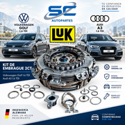 Kit Doble Embrague 2CT LuK Volkswagen Golf y Audi A3 1.6 TDI