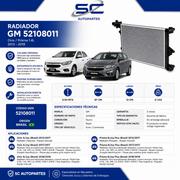 Radiador Gm 52108011 Onix Prisma 1.4 Manual 2013-2019