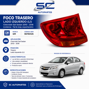 Foco Trasero Izquierdo Chevrolet Sail 2010-2018 Gm