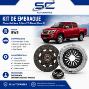 Kit Embrague Chevrolet New Dmax 2.5 2015-2021 Borg Warner