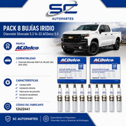 Pack 8 Bujías Iridio Chevrolet Silverado 5.3 14-22 Acdelco