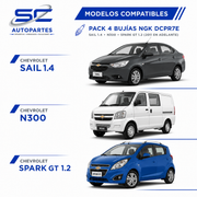 Pack 4 Bujías Ngk Dcpr7e Sail 1.4 N300 Spark Gt 1.2 2011/