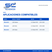 Kit de Embrague Original Mitsubishi New L200 2.4 2016-2023 Marca Luk