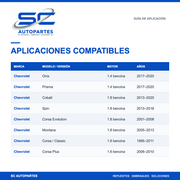 Termostato con Carcasa Corea Chevrolet Onix Prisma 1.4 2017-2020